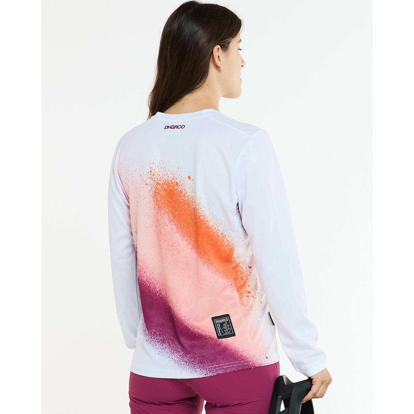 Trikot DHARCO GRAVITY FIREBIRD Langarm Damen Weiß/Orange