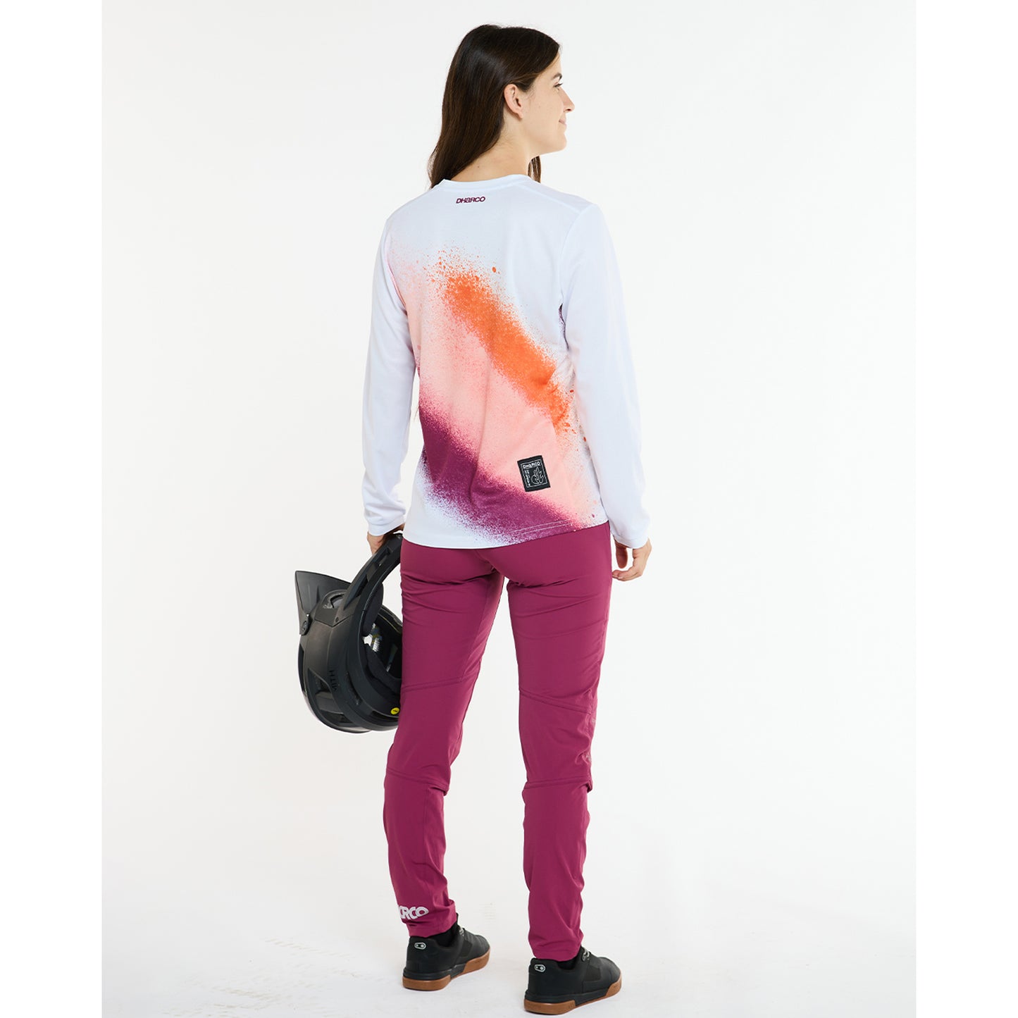 Trikot DHARCO GRAVITY FIREBIRD Langarm Damen Weiß/Orange