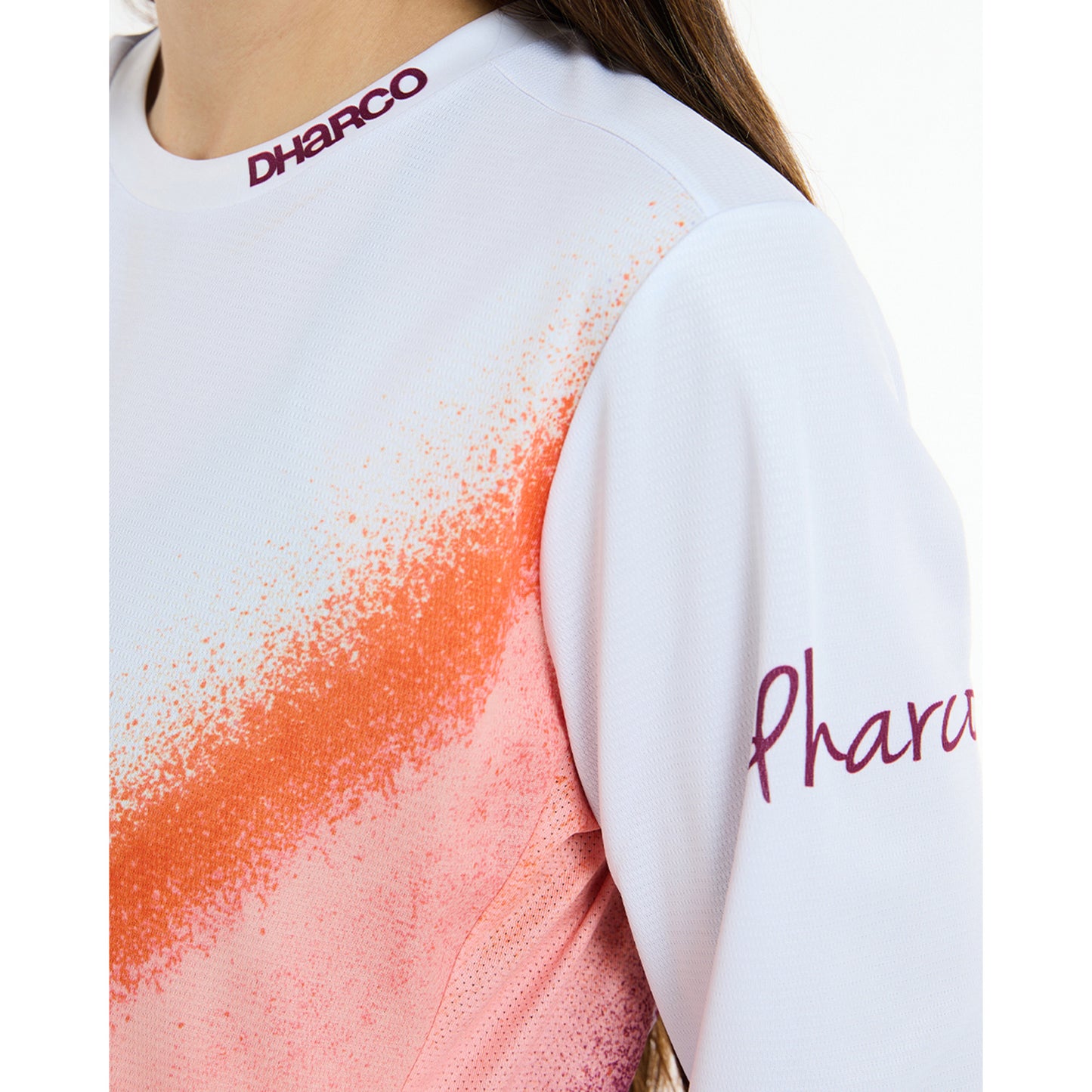 Trikot DHARCO GRAVITY FIREBIRD Langarm Damen Weiß/Orange