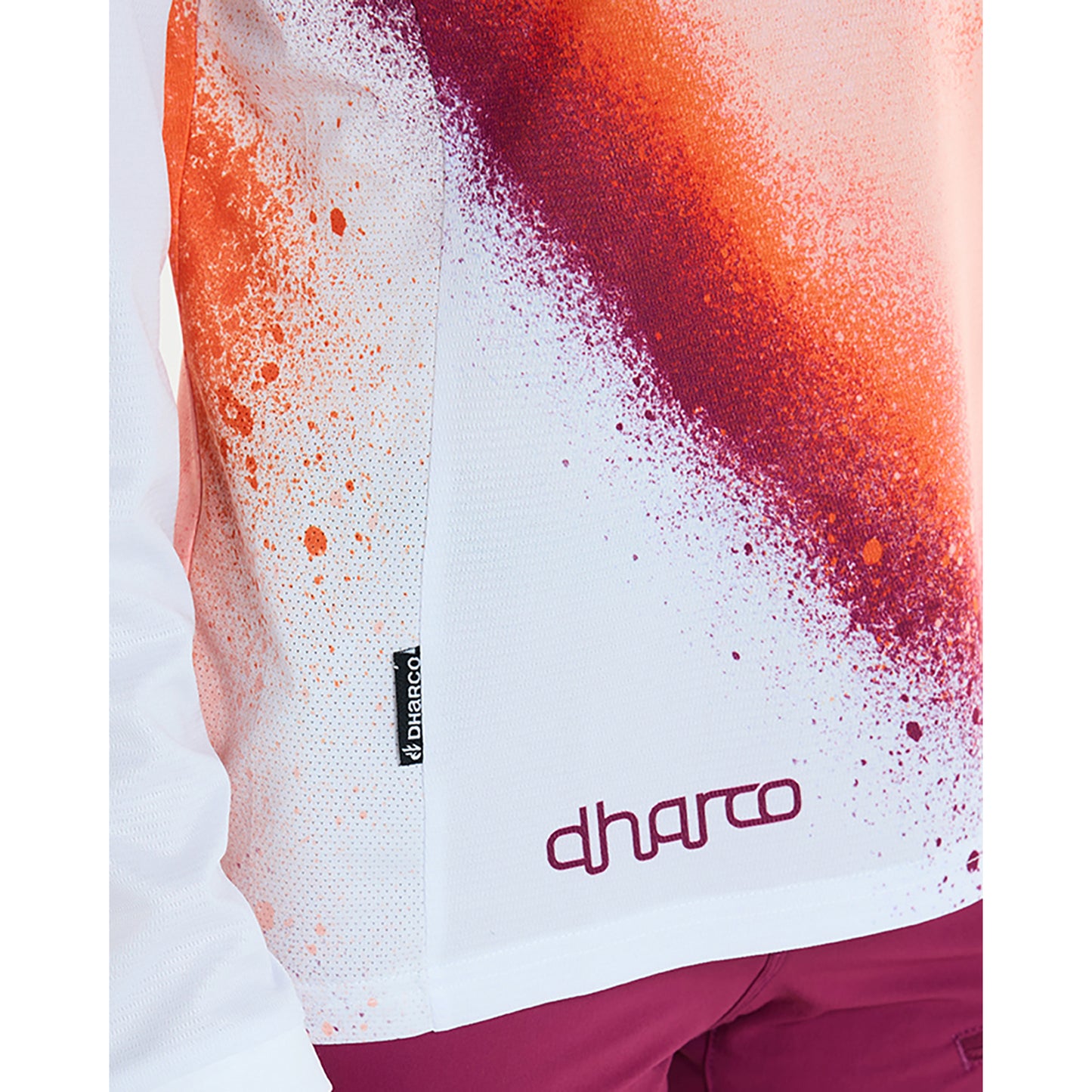 Trikot DHARCO GRAVITY FIREBIRD Langarm Damen Weiß/Orange