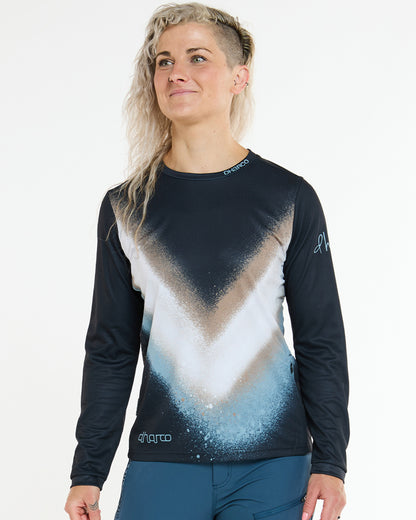 DHARCO GRAVITY GOLDEN STREAK Long Sleeve Women's Jersey Black/Blue