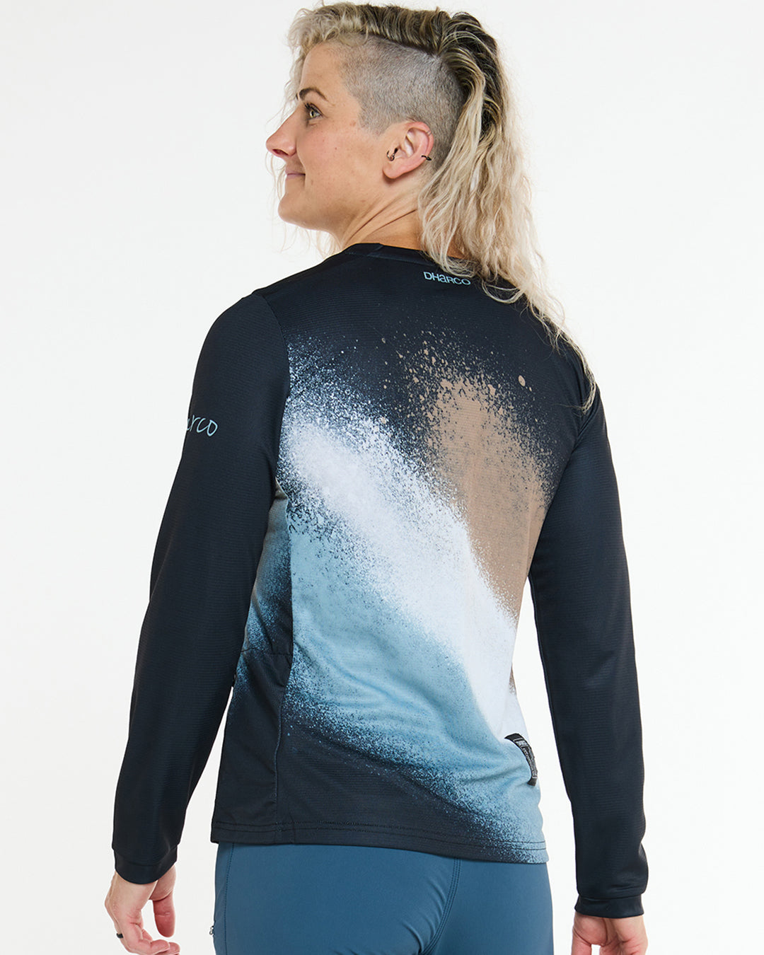 Maglia DHARCO GRAVITY GOLDEN STREAK Maniche Lunghe Donna Nero/Blu