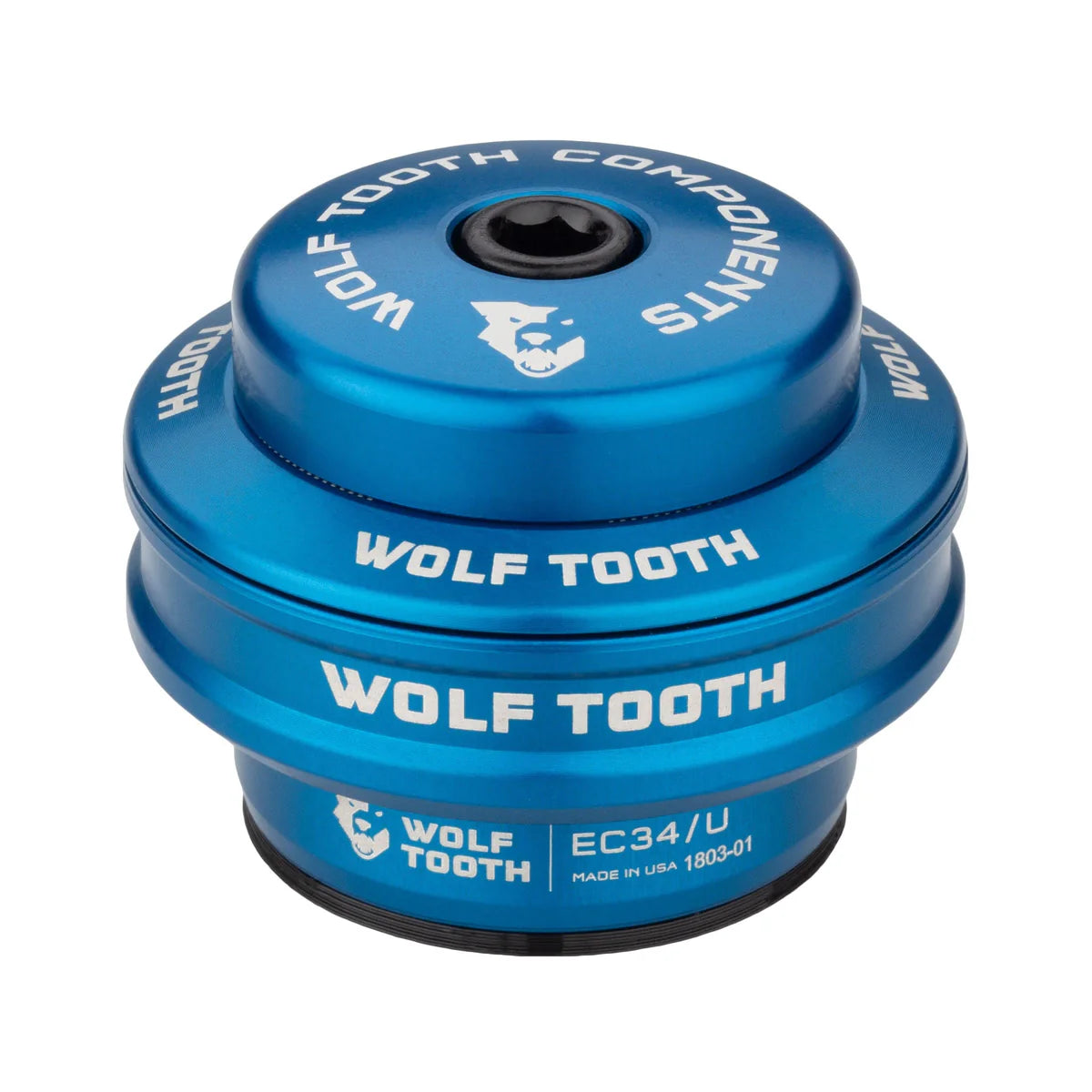 Topkop til Eksternt Styreleje WOLF TOOTH PREMIUM 1"1/8 EC34 Stack 16 mm Blå