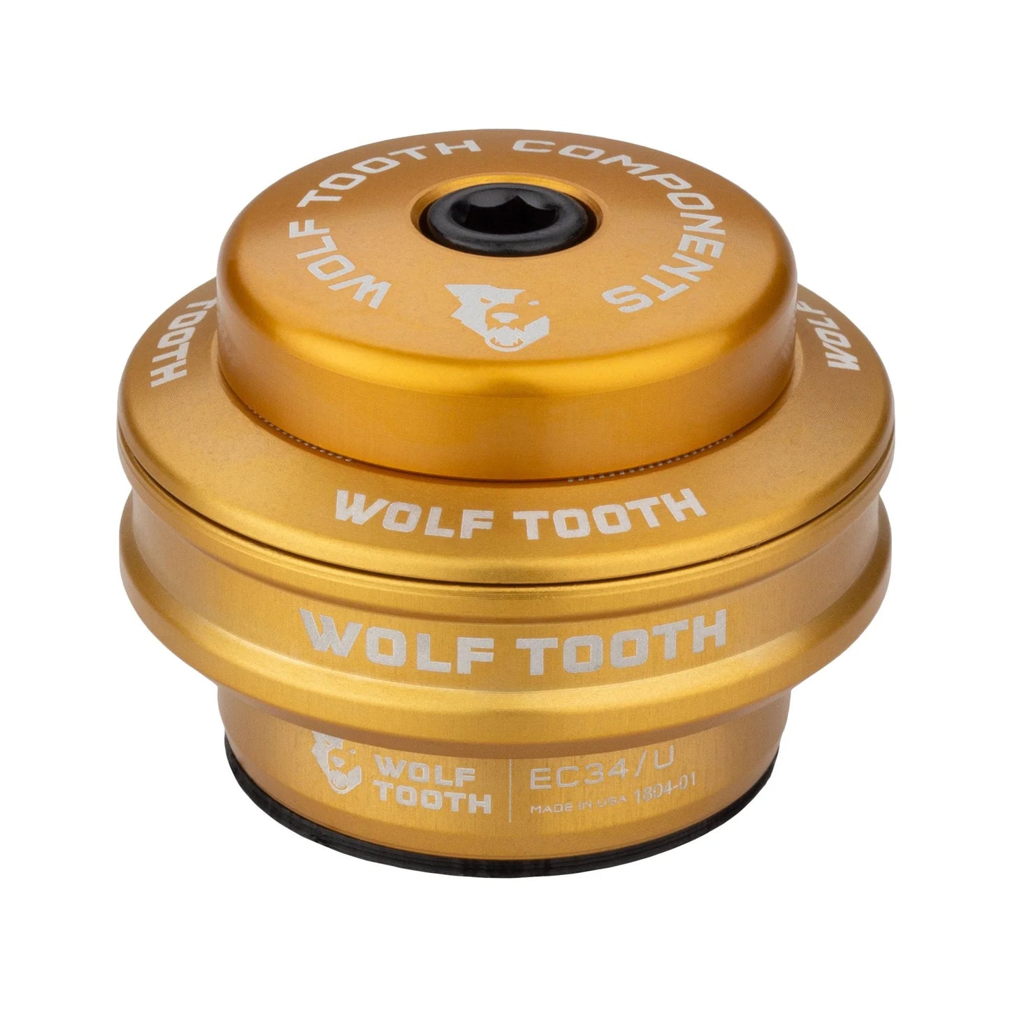 Top Cup for External Headset WOLF TOOTH PREMIUM 1"1/8 EC34 Stack 16 mm Gold