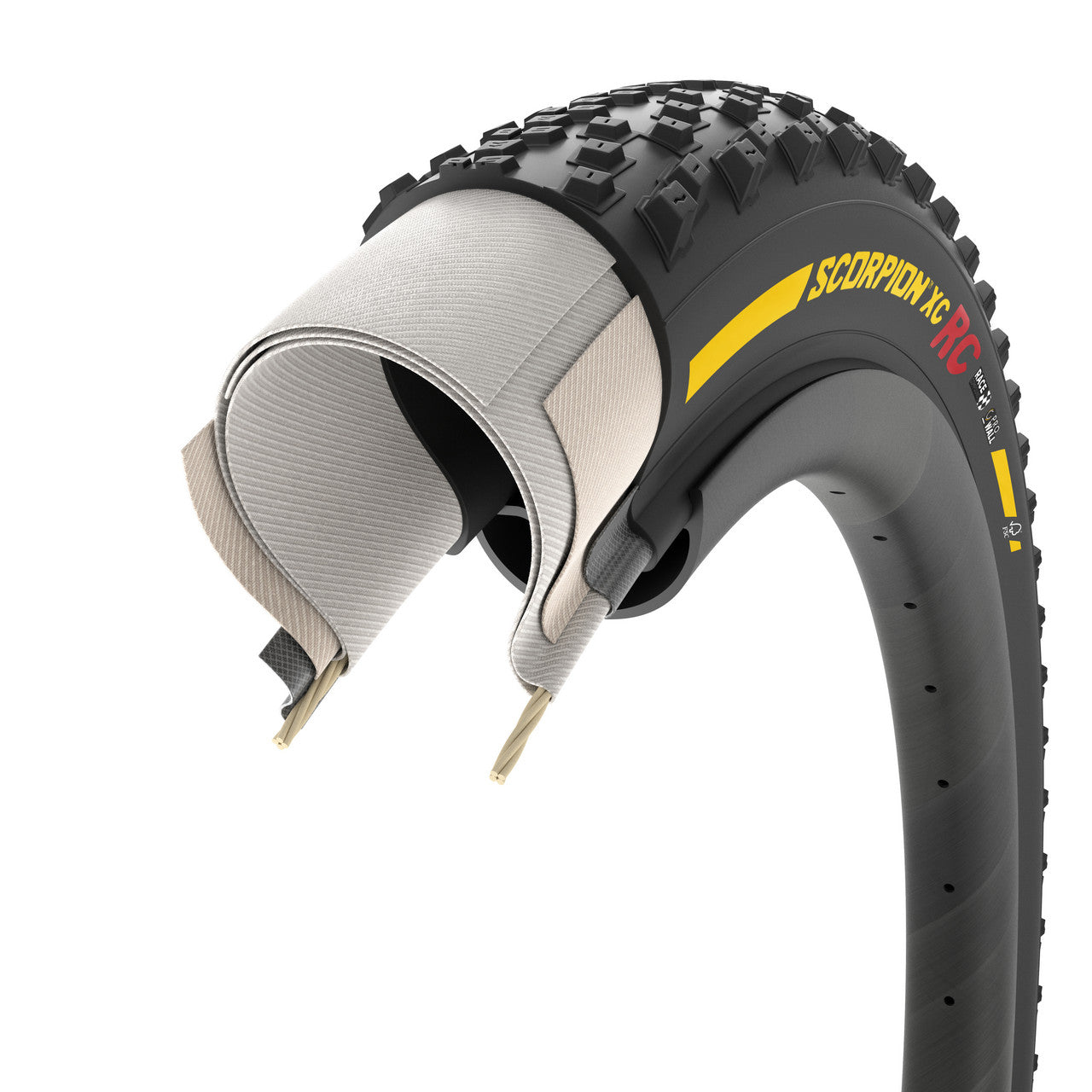 Däck PIRELLI SCORPION RACE XC RC ProWall 29x2.40 Tubeless Ready Vikbart Svart/Gul Team Edition