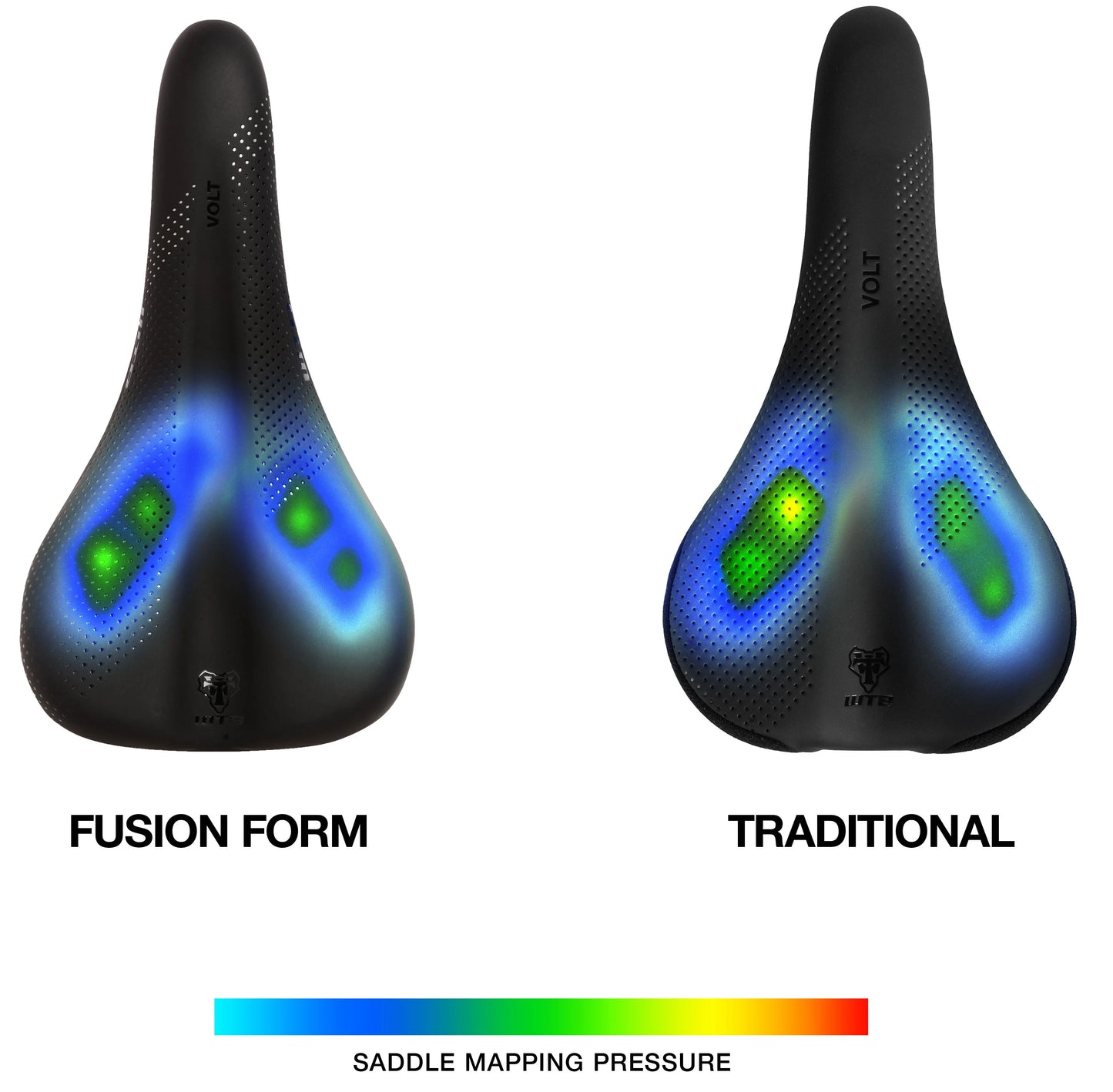 Selle WTB VOLT FUSION FORM Medium 142mm Rails Acier