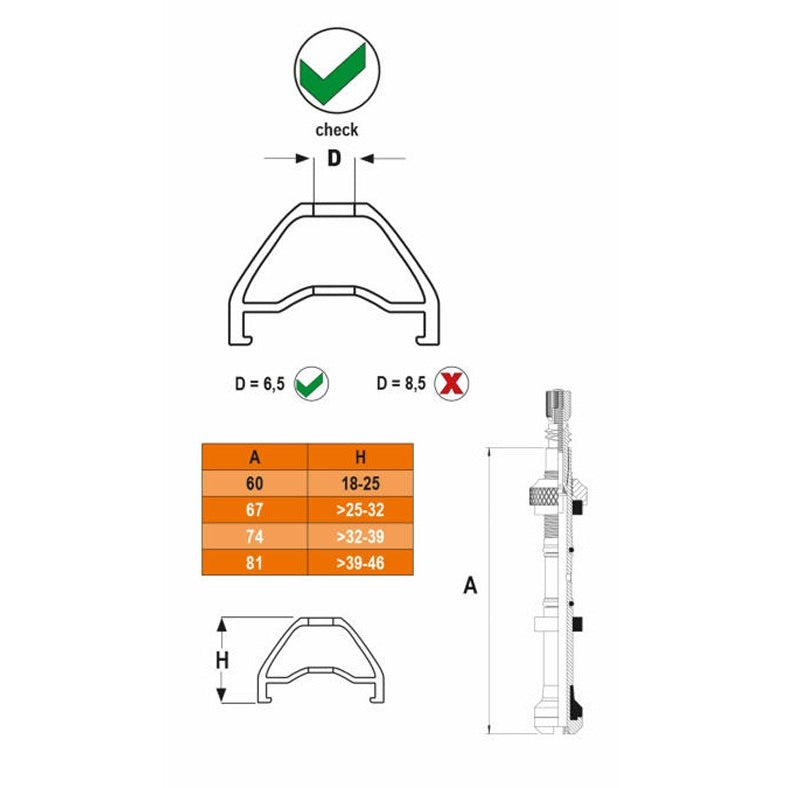 SKS GERMANY AIRSPY TL S 60 mm 2-Valve Pressure Monitor Kit