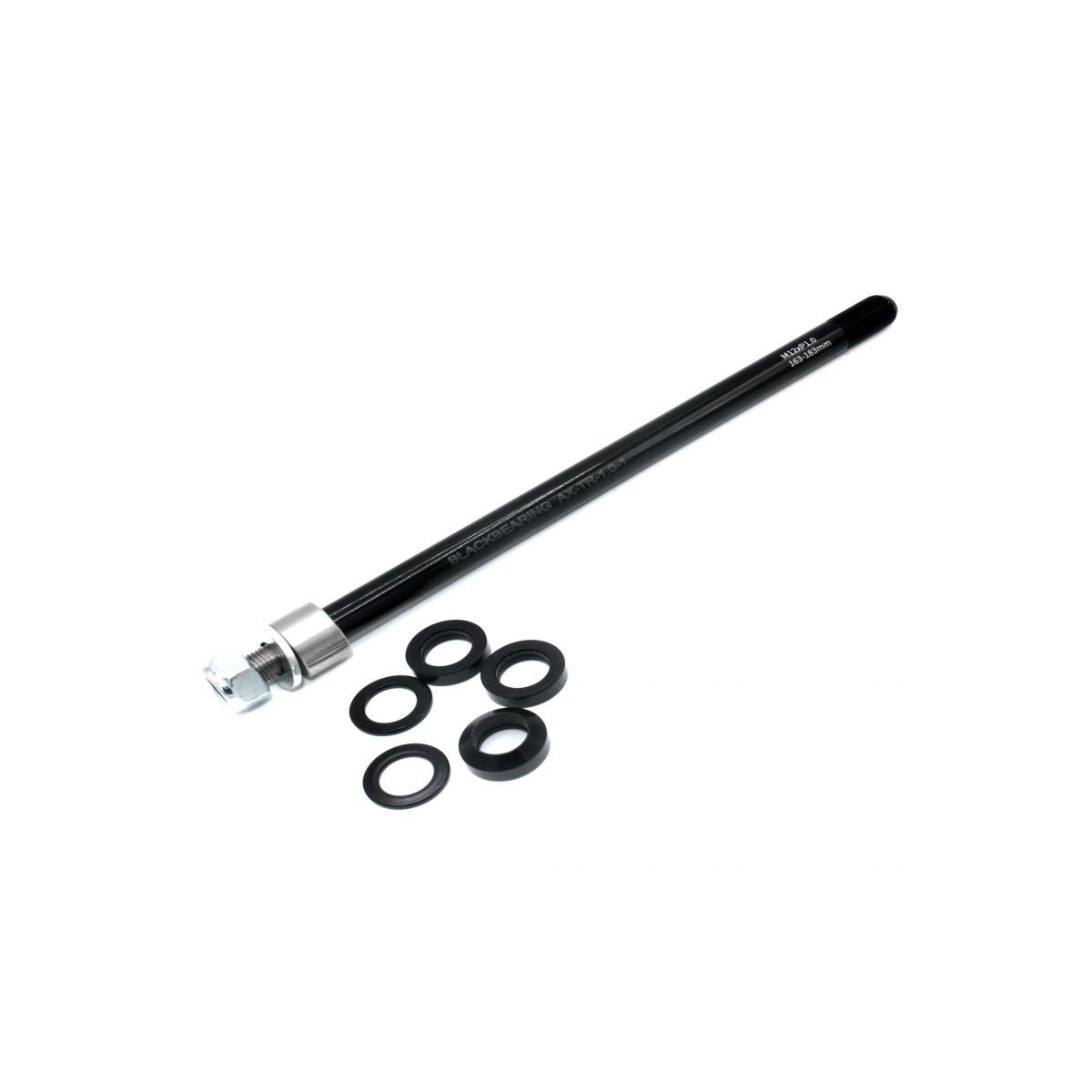 Baghjulsaksel til trailer BLACKBEARING 12 mm 171/183 mm gevind 1.0