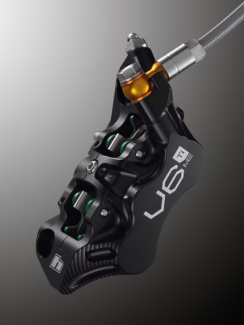 Pár brzd HOPE TECH 4 EVO V6Ti s pancéřovou hadicí – limitovaná edice, černá/zlatá