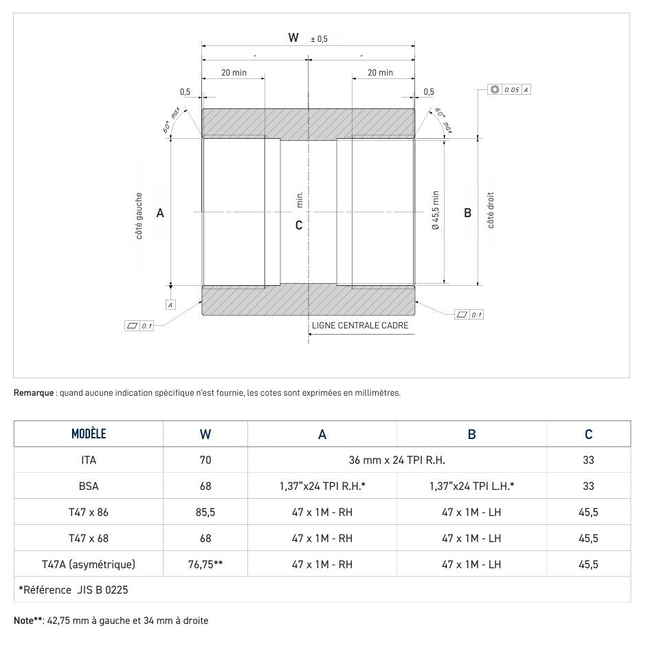 Boîtier de Pédalier Externe CAMPAGNOLO QCK-TECH BSA/BSC 68mm