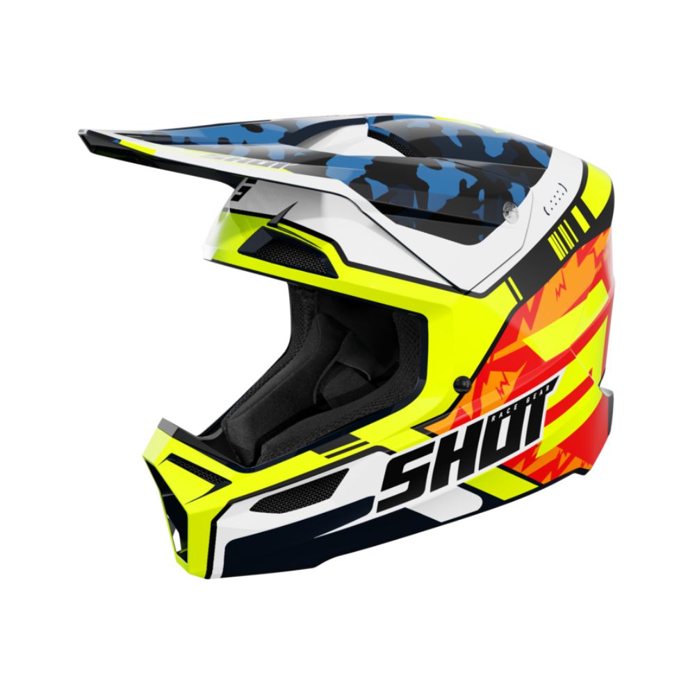 Casco BMX SHOT FURIOUS Flash Blue Neon Yellow Glossy