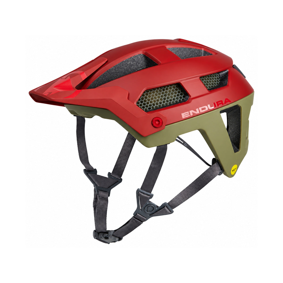 ENDURA SINGLETRACK MIPS MTB-hjelm i rød/grøn — produktvisning