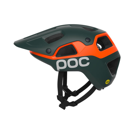 POC CULARIS PURE mountainbikehjelm i mat grøn/mat orange — produktvisning