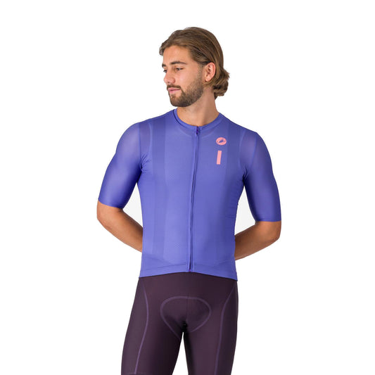 Cyklistický dres CASTELLI DRITTONE LOGO s krátkým rukávem, fialový