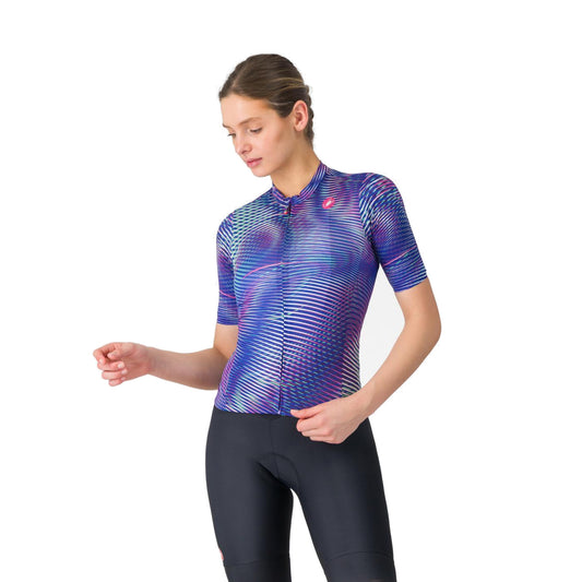Dámský cyklistický dres CASTELLI COSMIC VORTEX s krátkým rukávem, fialový