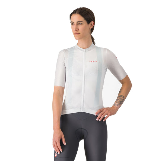 Dámský cyklistický dres CASTELLI FANTASIA s krátkým rukávem, bílý