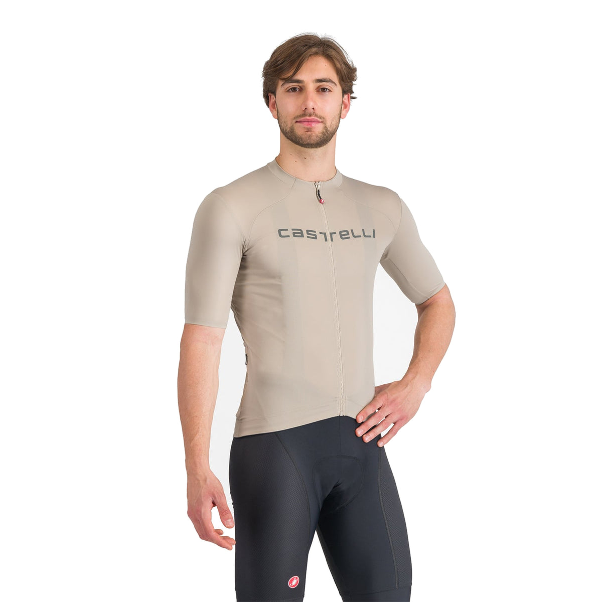 Cyklistický dres CASTELLI PROLOGO LITE s krátkým rukávem, béžový