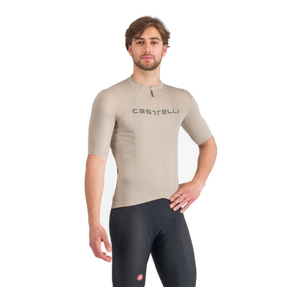 Cyklistický dres CASTELLI PROLOGO LITE s krátkým rukávem, béžový
