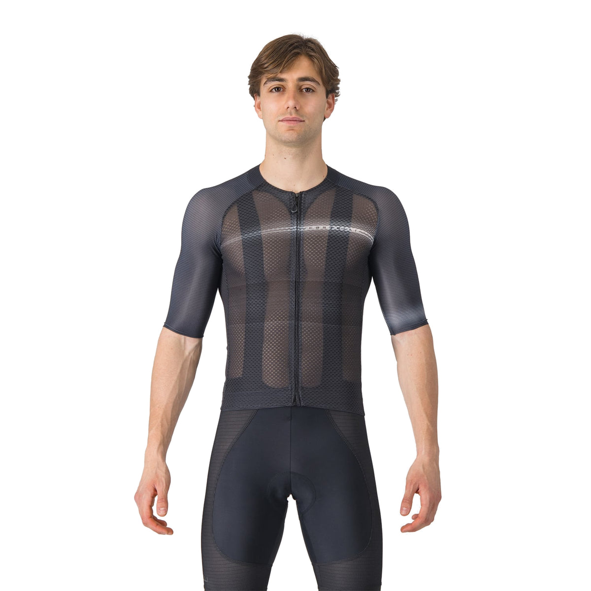 Cyklistický dres CASTELLI CLIMBER'S A/C s krátkým rukávem, černý