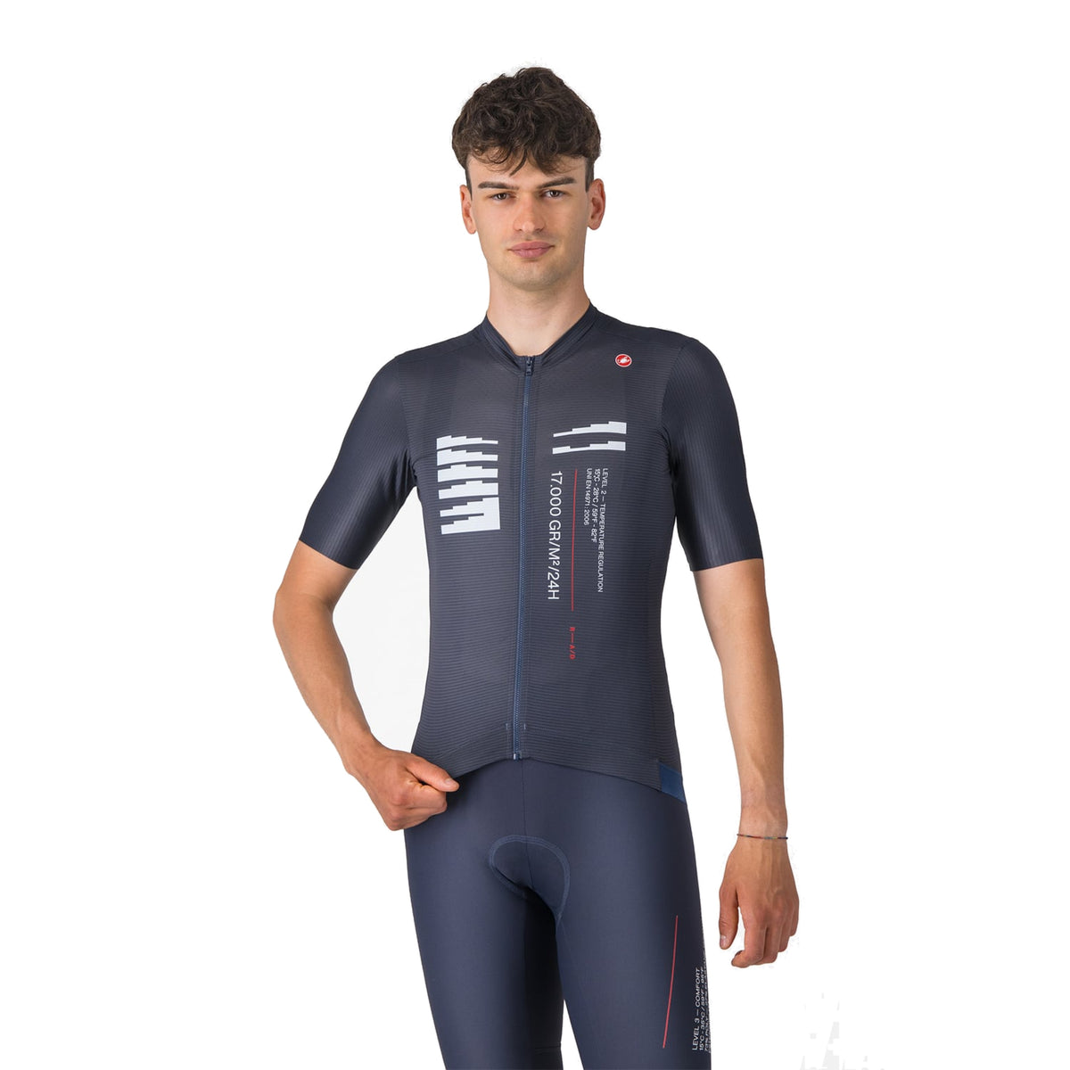 Cyklistický dres CASTELLI ESPRESSO R--A/D s krátkým rukávem, modrý