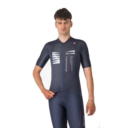 Cyklistický dres CASTELLI ESPRESSO R--A/D s krátkým rukávem, modrý