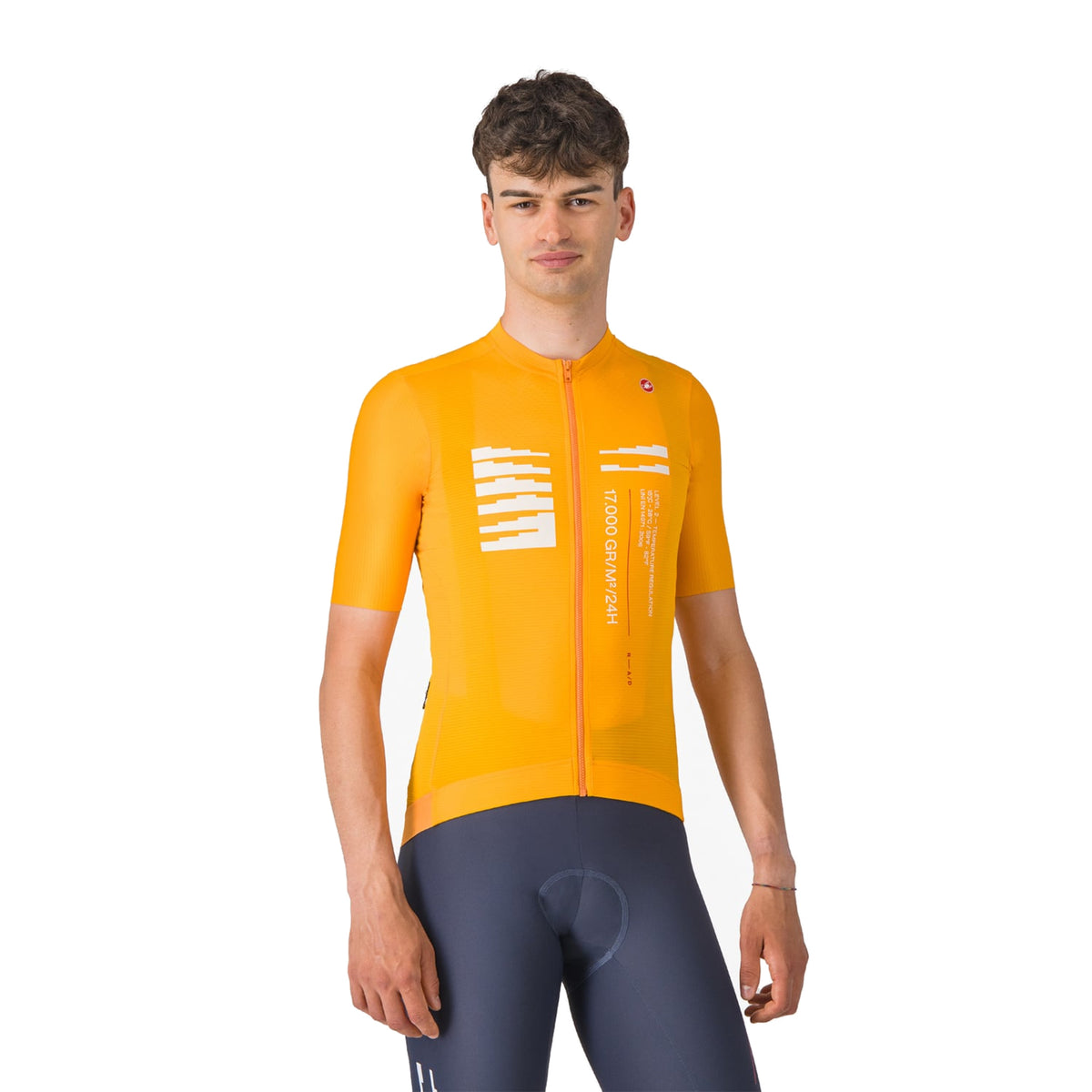 Cyklistický dres CASTELLI ESPRESSO R--A/D s krátkým rukávem, oranžový