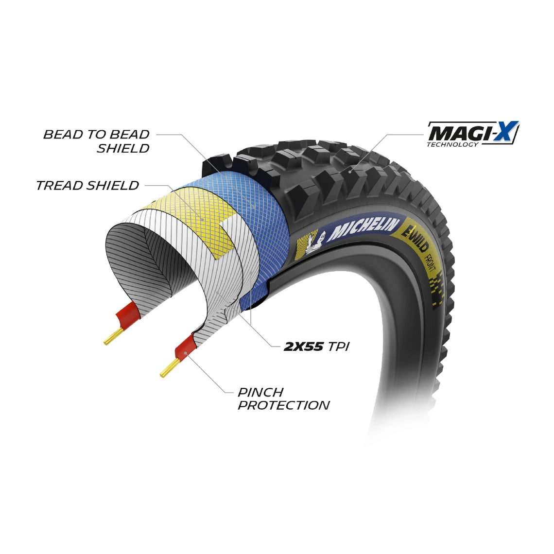 Däck MICHELIN E-WILD FRONT Racing Line 29x2.60 Tubeless Ready Souple