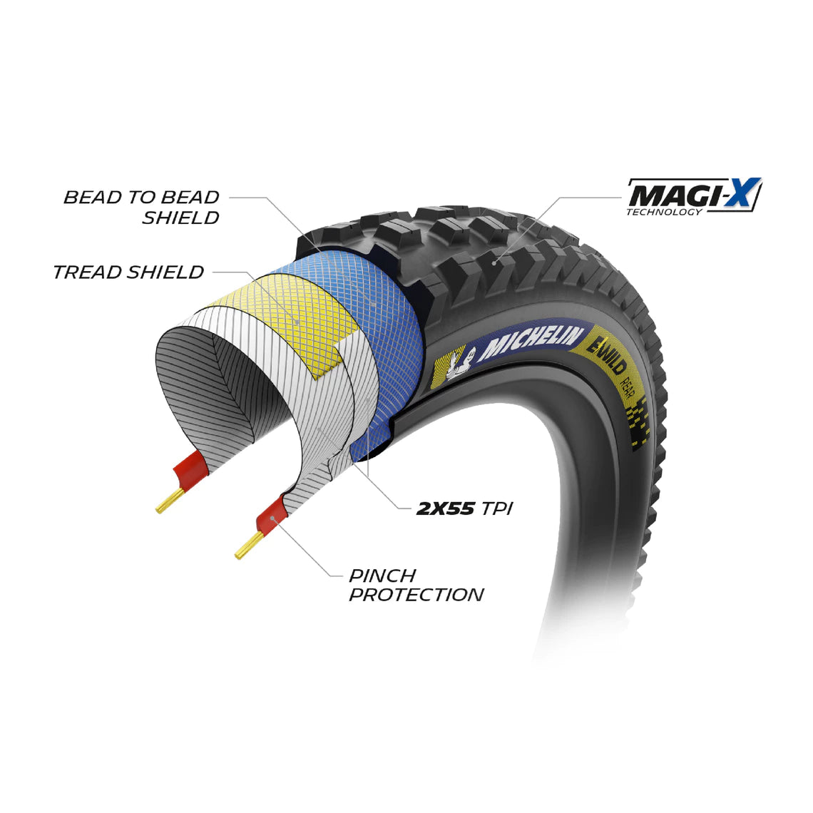 Pneu MICHELIN E-WILD REAR Racing Line 27.5x2.60 Tubeless Ready Souple