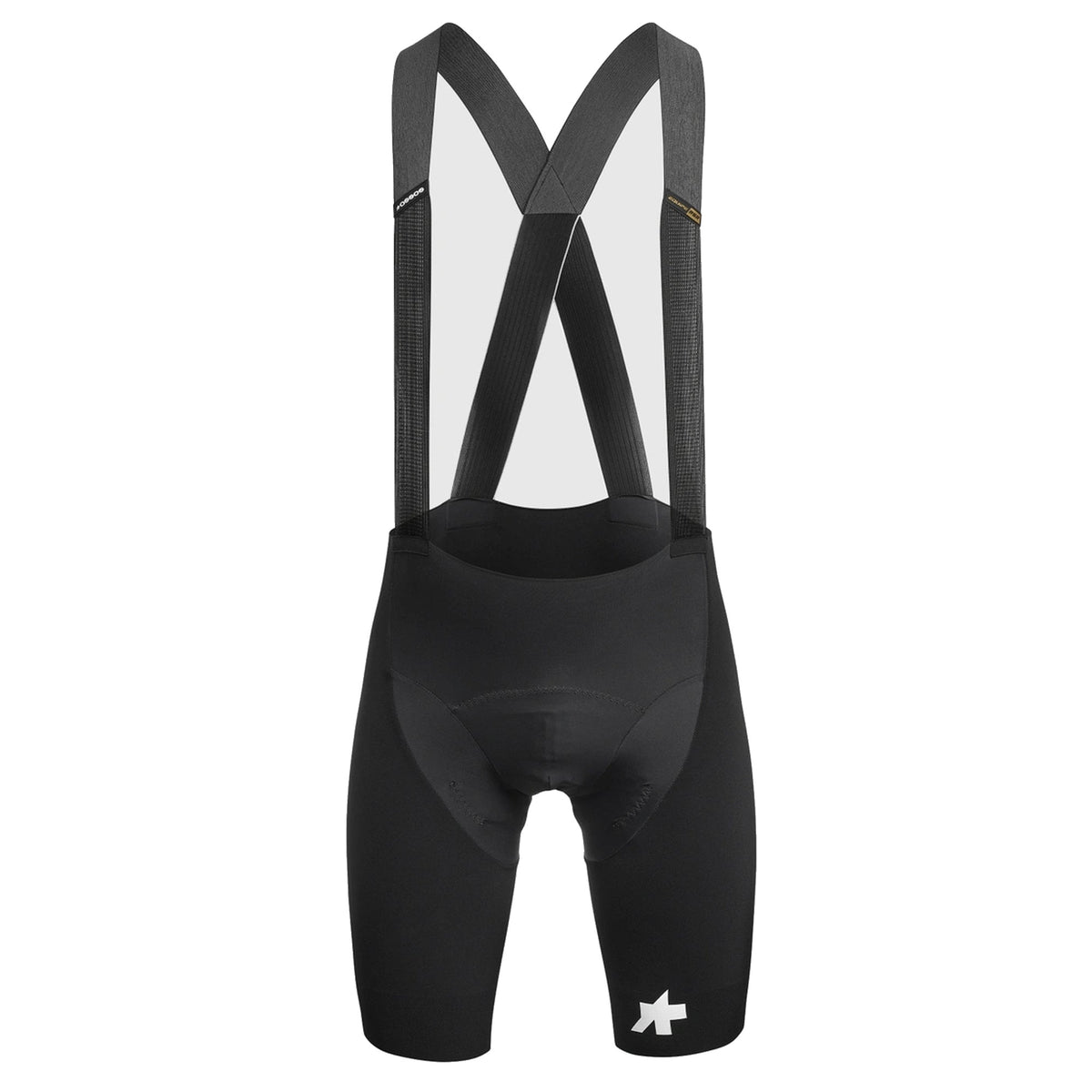 Mustad lühikesed traksidega rattapüksid ASSOS EQUIPE RSR BOLIDE S11 — valgel taustal, 2000 x 2000