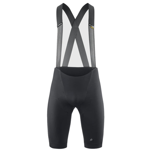 ASSOS MILLE GTS SPRING FALL S11 mustad lühikesed traksidega rattapüksid — valge taust, 2000 × 2000