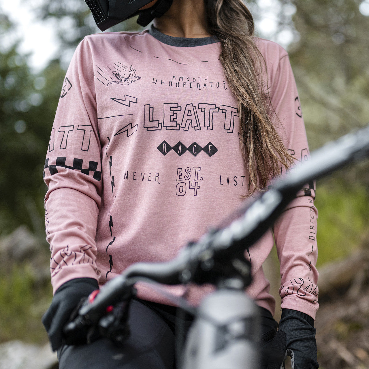 Tröja LEATT MTB GRAVITY 3.0 Dam Långärm Rosa