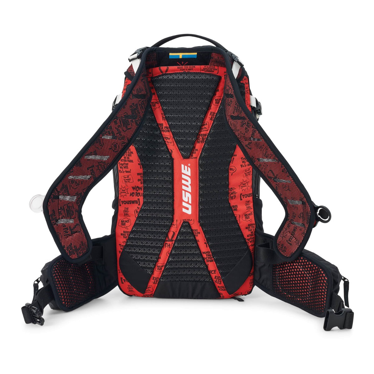 USWE FLOW 16 L Backpack with Integrated Back Protector Black/Red
