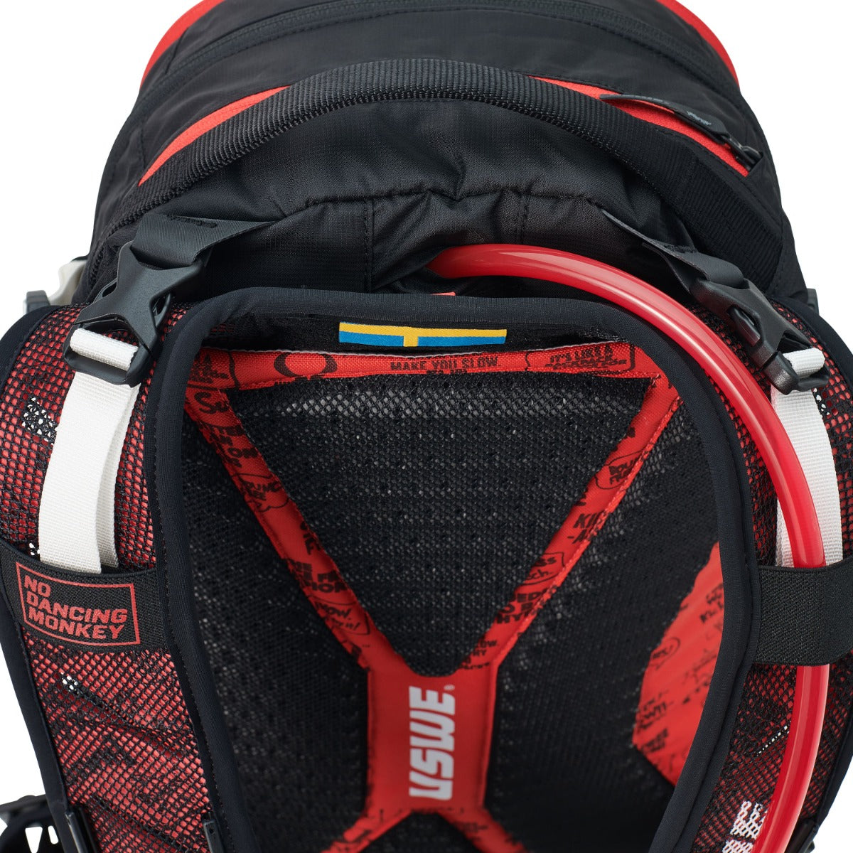 USWE FLOW 16 L Backpack with Integrated Back Protector Black/Red