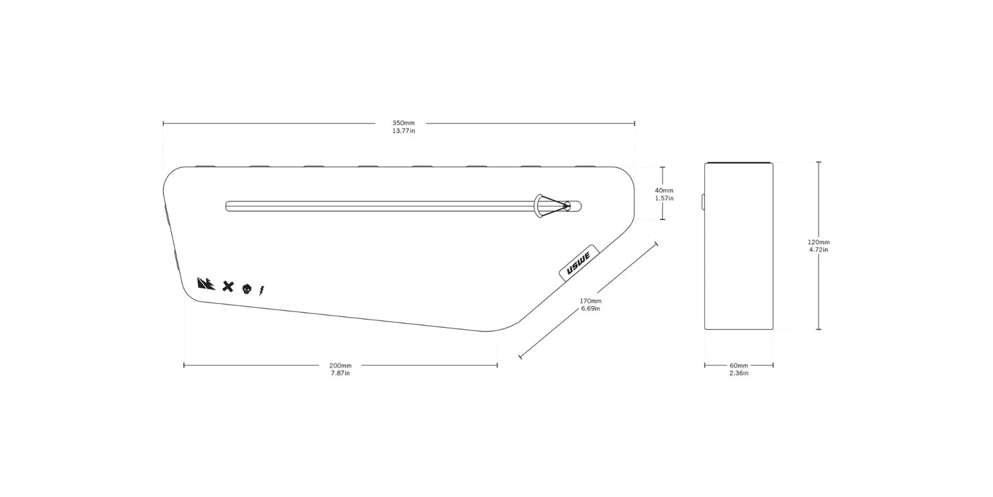 USWE FRAME TUBE SMALL 2.6 L Rammetaske