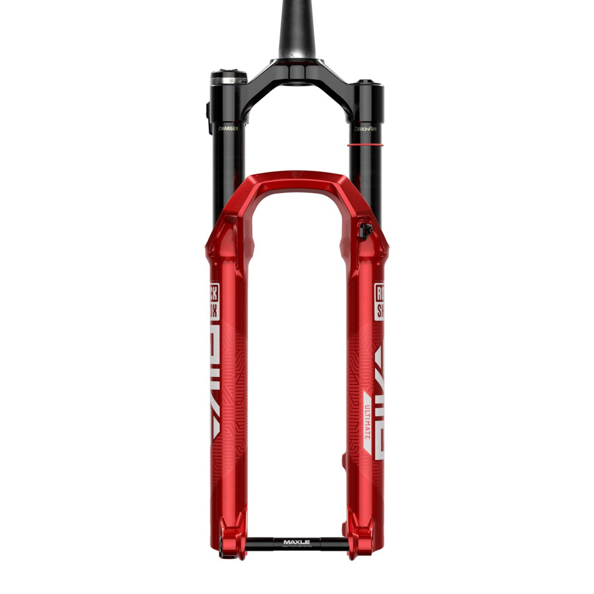 Punainen ROCKSHOX PIKE ULTIMATE FLIGHT ATTENDANT -joustohaarukka – edestä