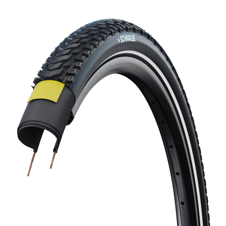 Pneu SCHWALBE MARATHON MONDIAL 700x42 ADDIX V-Guard Reflex TubeType Souple Noir
