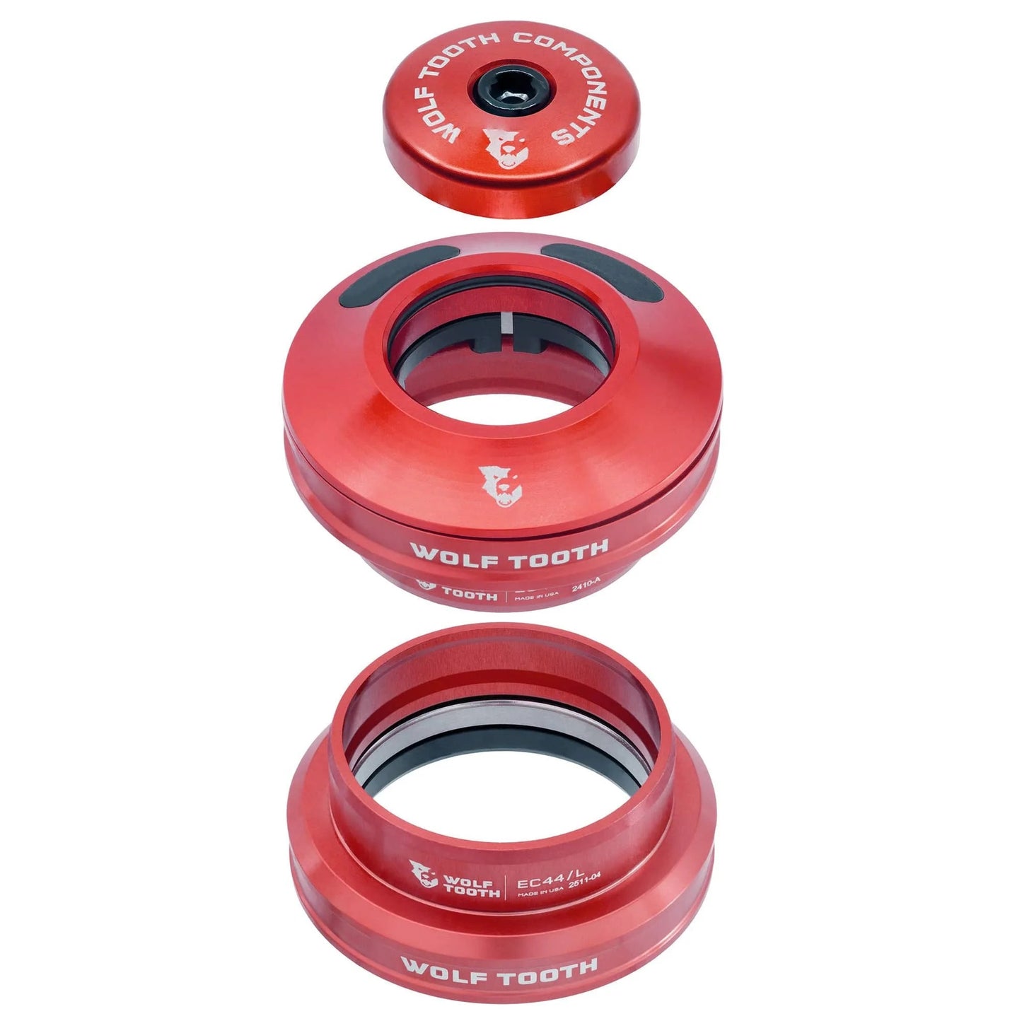 Jeu de Direction Externe WOLF TOOTH PREMIUM AERO EC44 Rouge