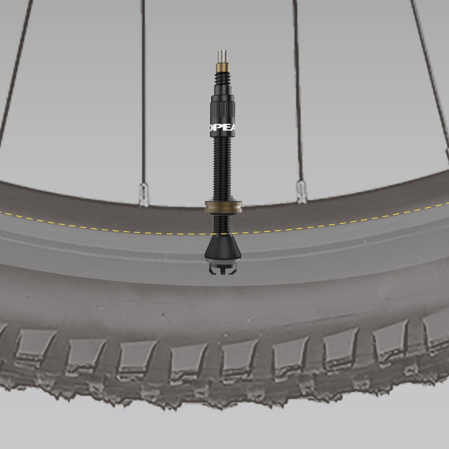 Sada 2 ventilů Tubeless TOPEAK TURBOFLOW Černá