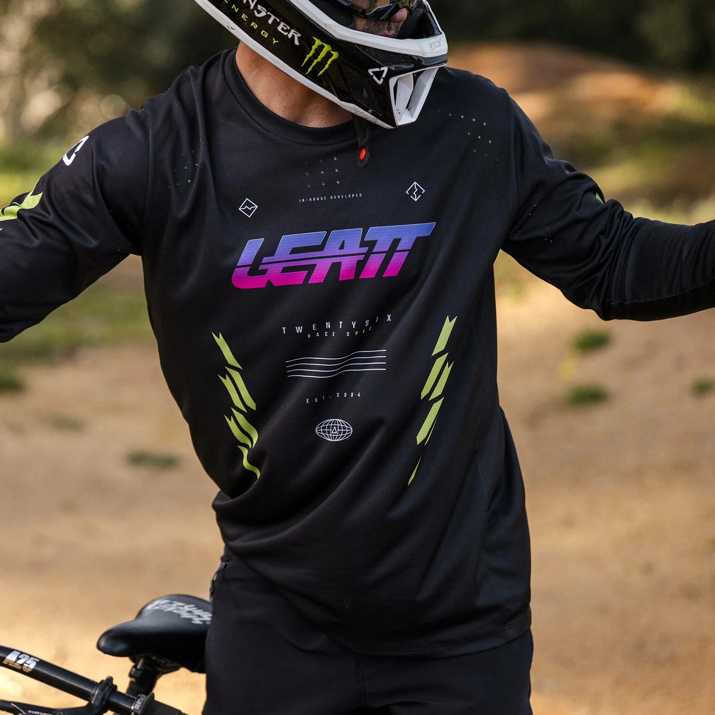 Tröja LEATT MTB GRAVITY 4.0 Långa Ärmar Svart/Lila