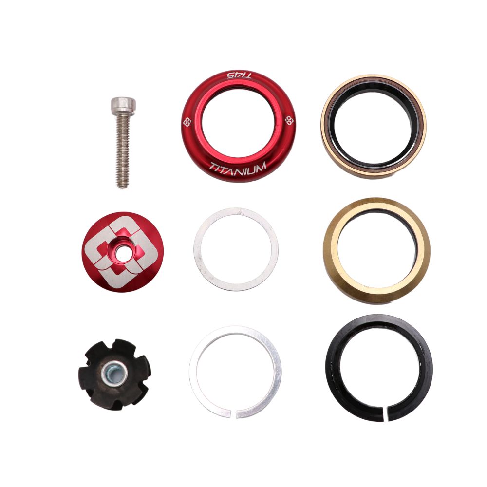 Jeu de Direction Intégré PRIDE Ti45 Titanium iIS42 1"1/8 Rouge