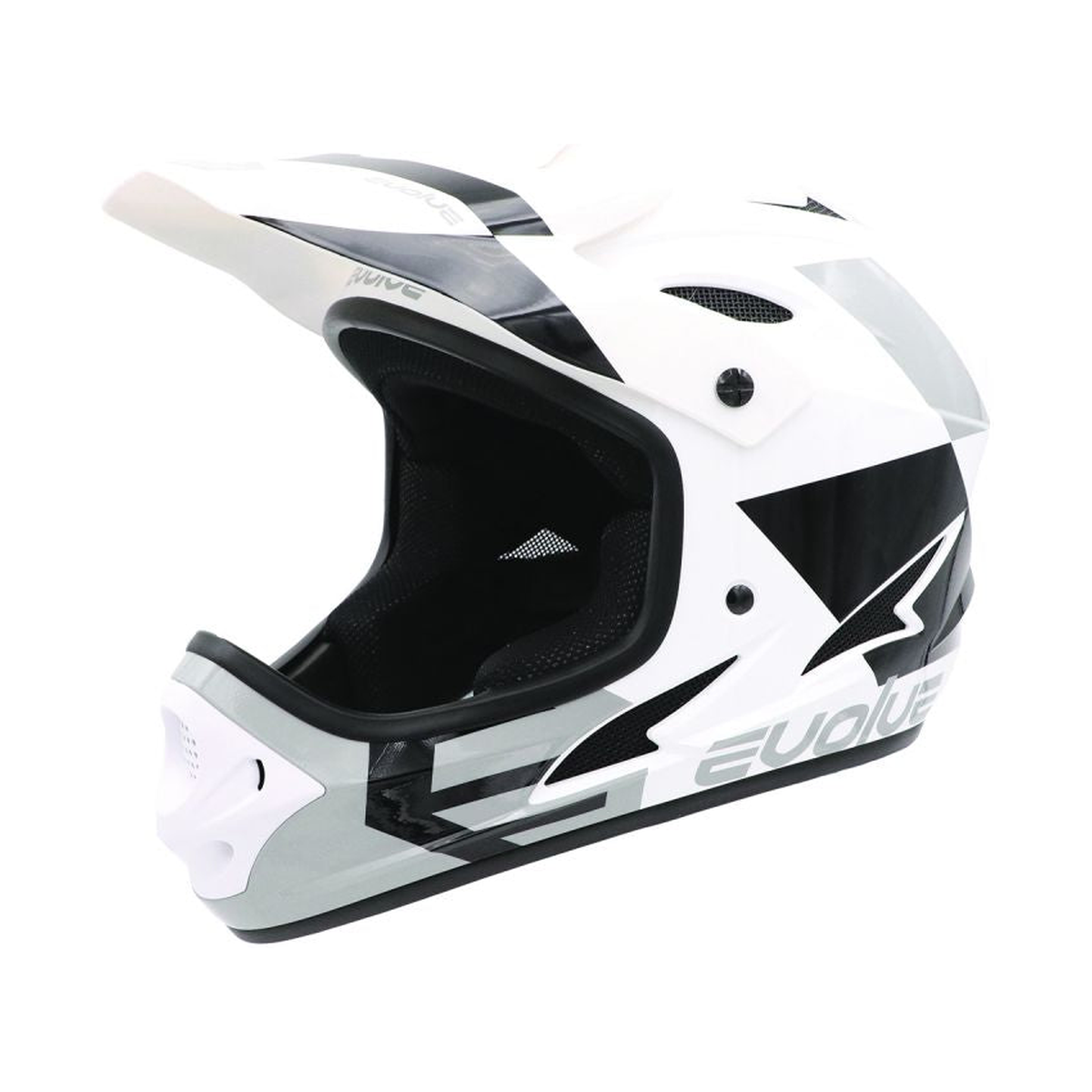 EVOLVE Storm Junior fényes fehér-fekete kerékpáros sisak
