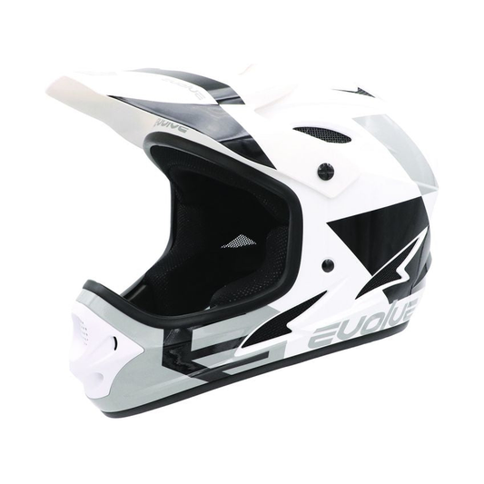 EVOLVE Storm Junior fényes fehér-fekete kerékpáros sisak