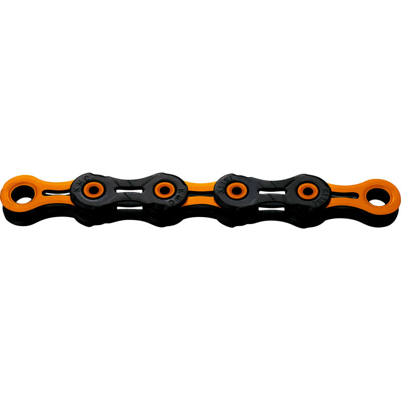 Chaîne 11V KMC DLC11 Waxed Noir/Orange Ciré