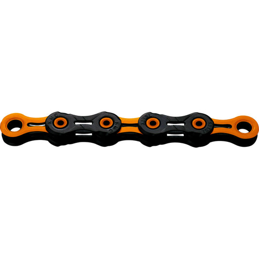 Chaîne 11V KMC DLC11 Waxed Noir/Orange Ciré
