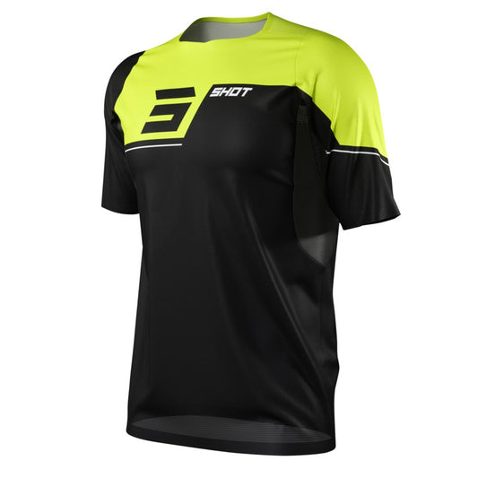 SHOT Rogue Revolt Junior T-Shirt - Black/Yellow