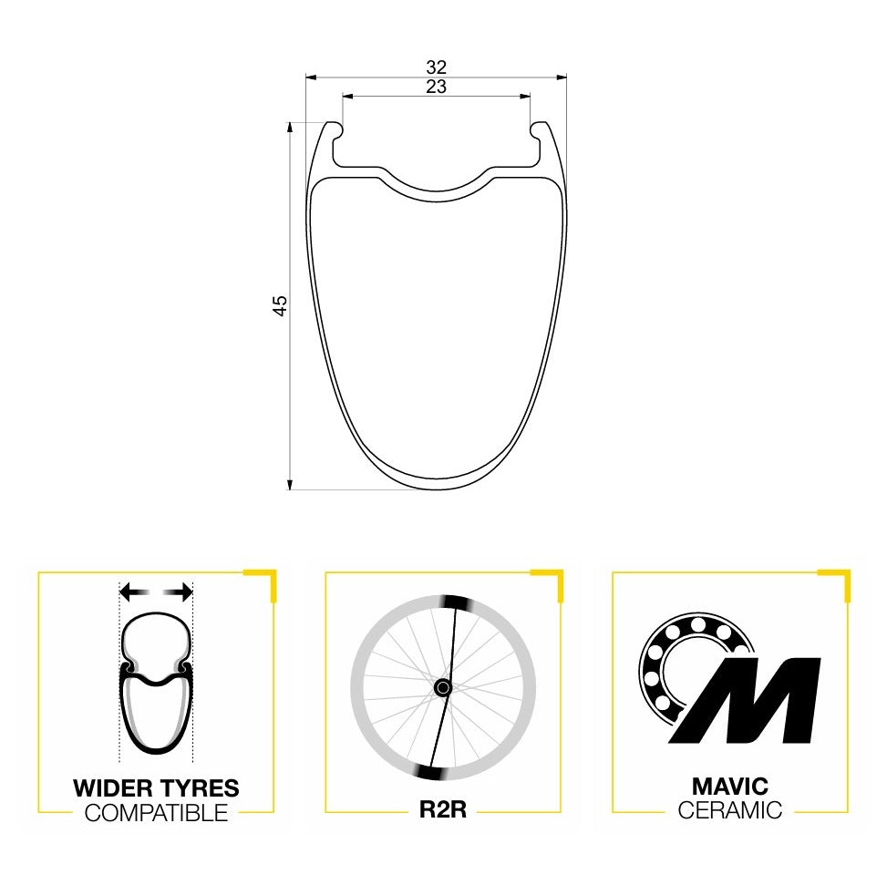 Roue Arrière MAVIC COSMIC ULTIMATE 45 DISC Tubeless Ready (Center Lock)