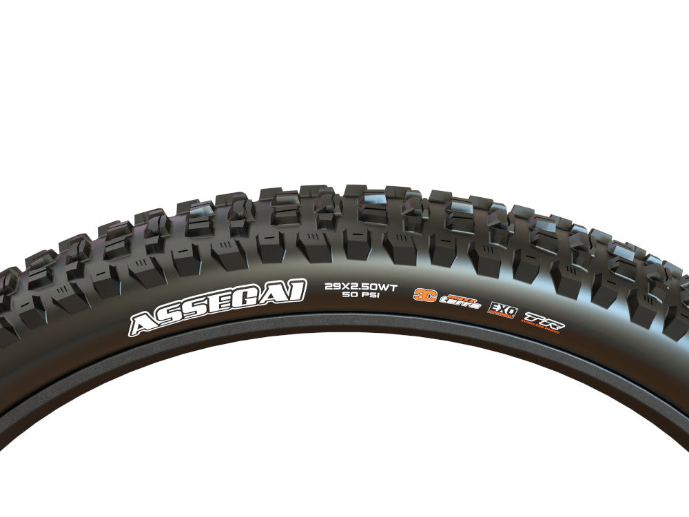 Dæk MAXXIS ASSEGAI 29x2.50 WT DH E50 3C MaxxGrip Tubeless Ready Souple Sort