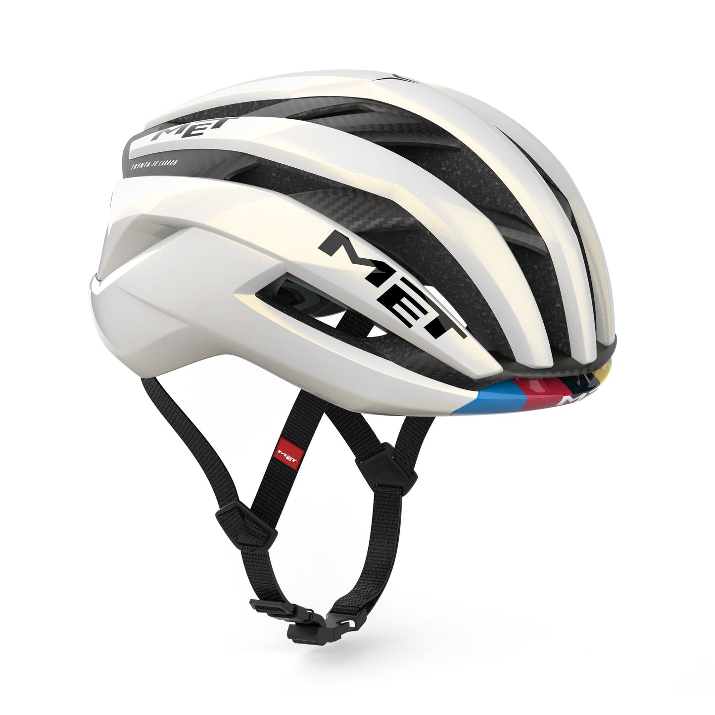 Casque Route MET TRENTA 3K CARBON - Edition Limitée Tadej Pogacar World Champion Rainbow