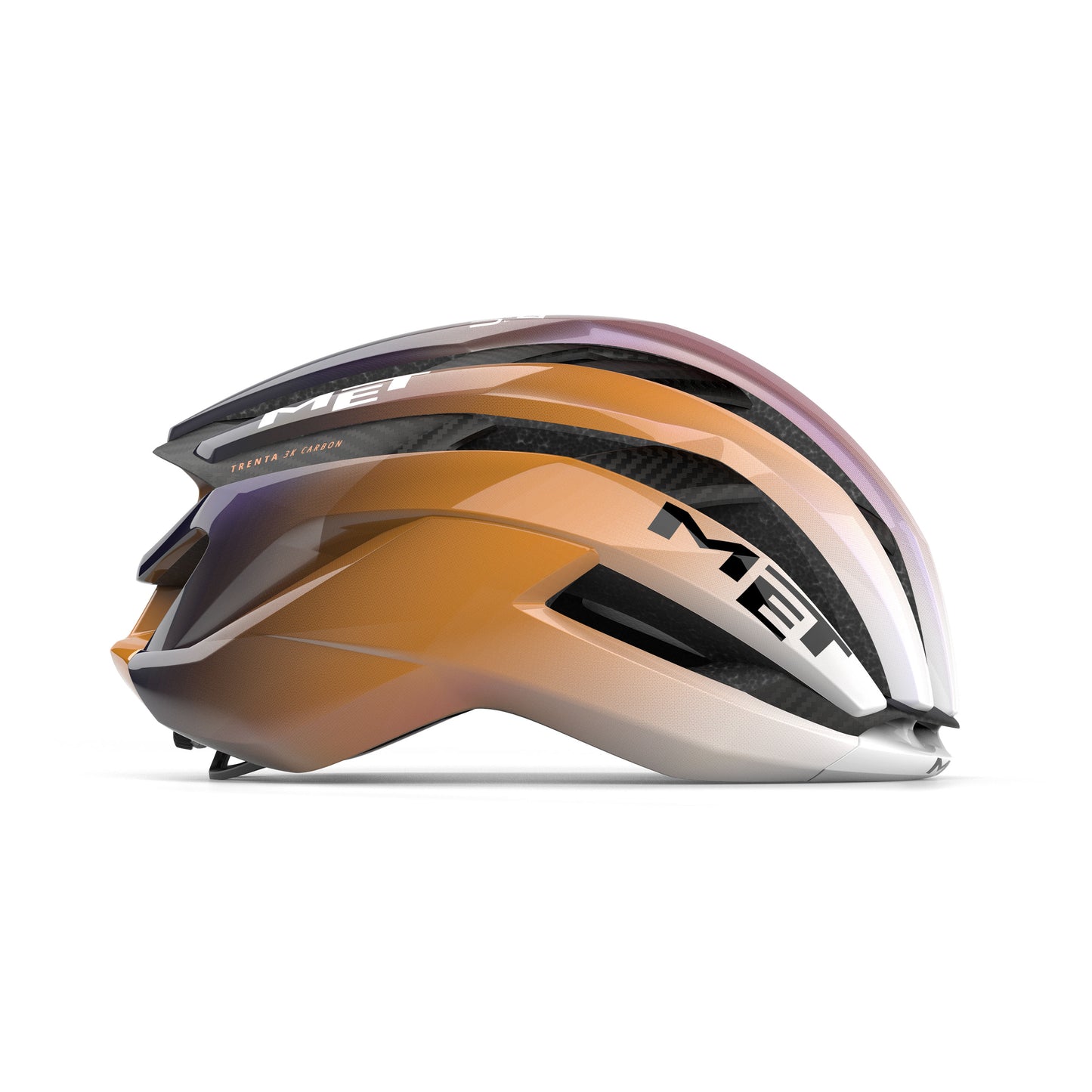 Casco Strada MET TRENTA 3K CARBON MIPS UAE TEAM ADQ 2026 Viola/Arancione