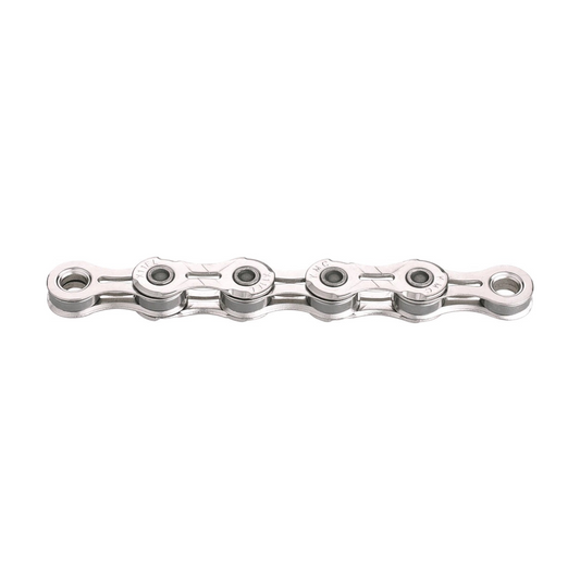 KMC X11EL 11-speed chain, silver, waxed — product photo on a white background